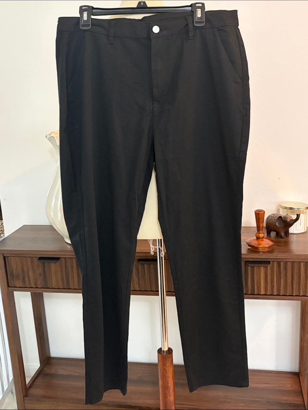 Women's Black Stretch Dress Pants * Simple Comfortable Straight Leg